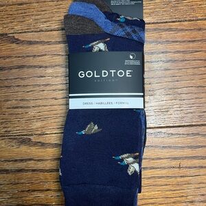 Men’s Gold Toe Dress Socks 3Pack NWT Navy Ducks Size 6-12.5